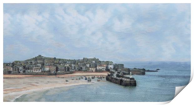 St Ives ,Cornwall watercolour Print by kathy white