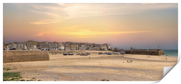 Majestic Sunset Over St Ives Bay Print by kathy white