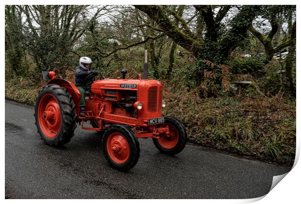 Nuffield tractor racing red Print by kathy white