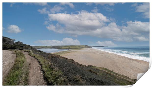 Majestic Wilderness of Loe Bar and Loe Pool Print by kathy white