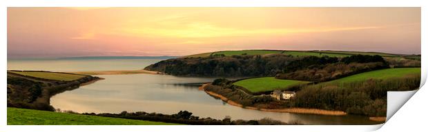 The Majestic Sunset at Loe Bar and Loe Pool Print by kathy white