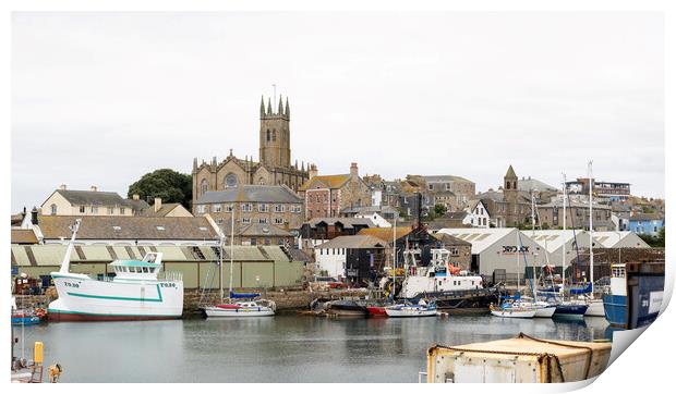 Newlyn harbour Penzance Cornwall Print by kathy white