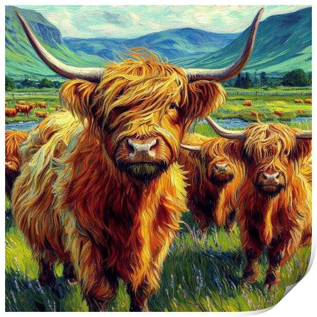 The  Highland cow  Print by kathy white