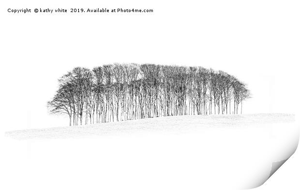 Cookworthy Knapp trees, Nealy home trees Cornwall Print by kathy white