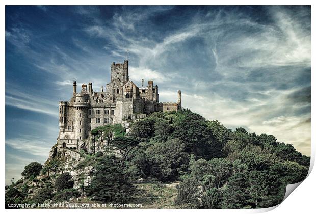 St Michaels mount Marazion Penzance Cornwall uk Print by kathy white