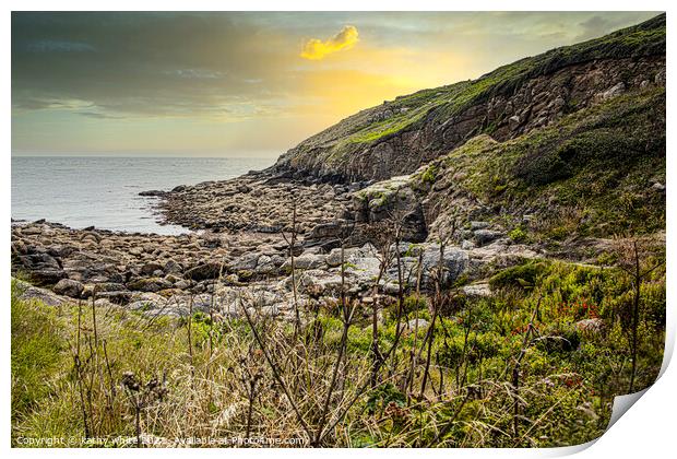 Porthgwarra Cornwall,Poldark Locations  Print by kathy white