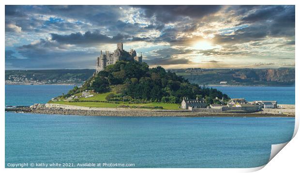 St Michaels mount Cornwall early morning Print by kathy white