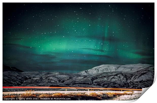 Northern Lights, Iceland,aurora,  polar lights, no Print by kathy white