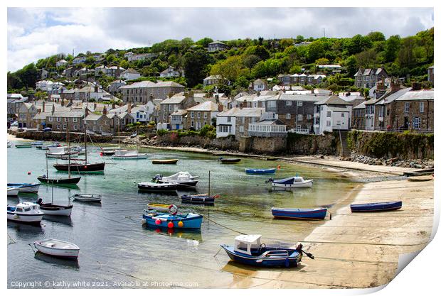 Mousehole, Cornwall south west Print by kathy white