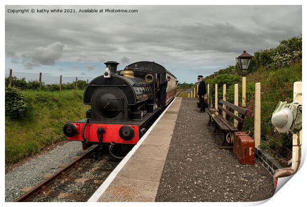 Steam train in Cornish countryside,world war 2.wor Print by kathy white