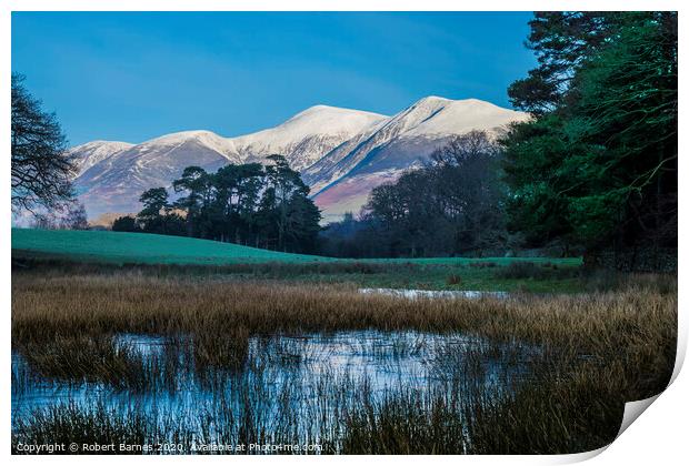 Blencathra Snow Tops Print by Lrd Robert Barnes