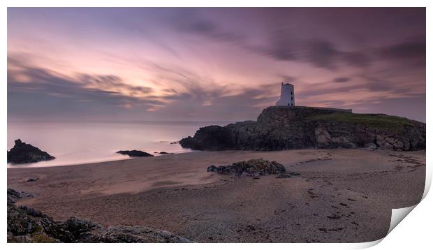 Twr Mawr Lighthouse, An Autumn sunset Print by Palombella Hart