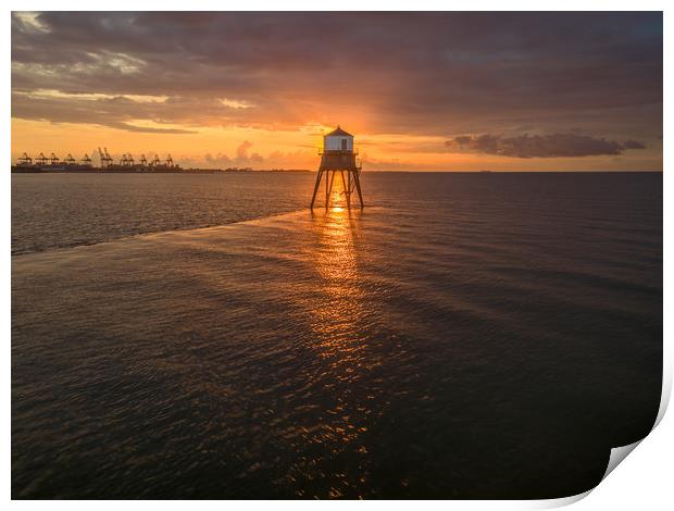 Sunrise over Dover Court Lighthouse  Print by Nicholas Jones