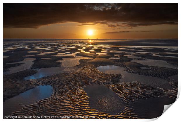 Crosby Beach reflections Print by Dominic Shaw-McIver