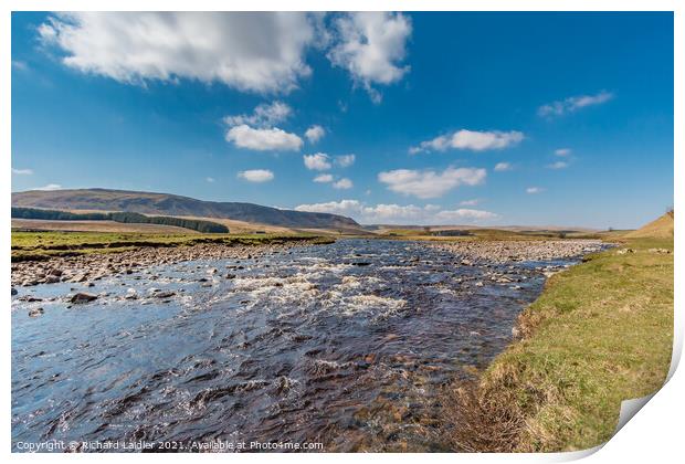 Harwood Beck and River Tees Confluence  Print by Richard Laidler