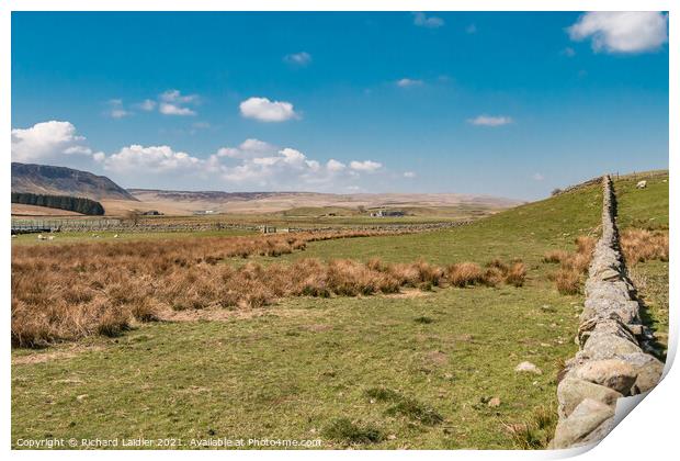 Towards Cronkley and Widdybank from Birk Rigg, Teesdale Print by Richard Laidler