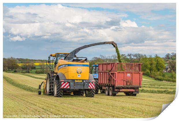 Silage Making at Foxberry (1) Print by Richard Laidler