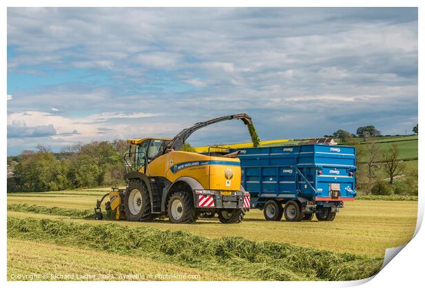 Silage Making at Foxberry (5) Print by Richard Laidler