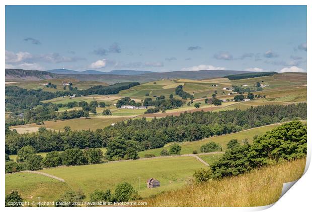 Across to Ettersgill from Stable Edge, Teesdale in Summer Print by Richard Laidler