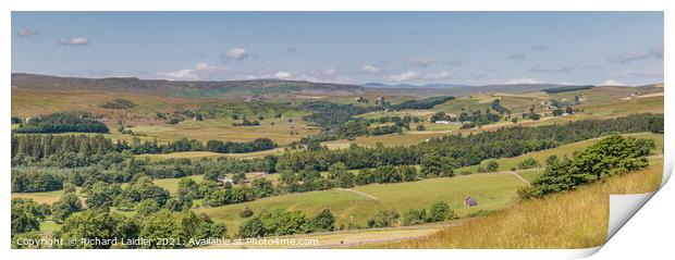 Upper Teesdale Summer Panorama from Stable Edge Print by Richard Laidler