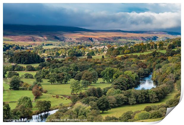 Autumn Sun and Colours on Middleton in Teesdale Print by Richard Laidler