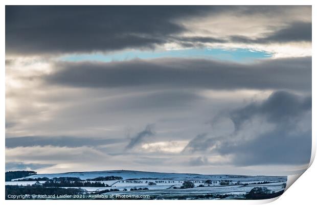 Winter Sky over Newsham Moor (2) Print by Richard Laidler