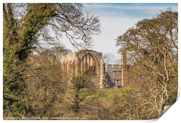 Abbey Through the Trees Print by Richard Laidler