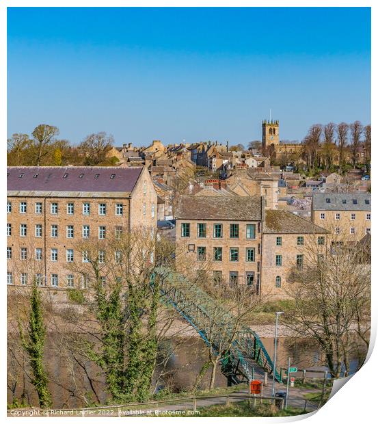 Barnard Castle Thorngate Bridge and Town from The Lendings Print by Richard Laidler