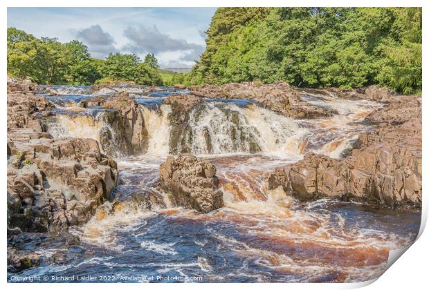 Salmon Leap Falls, Teesdale Print by Richard Laidler