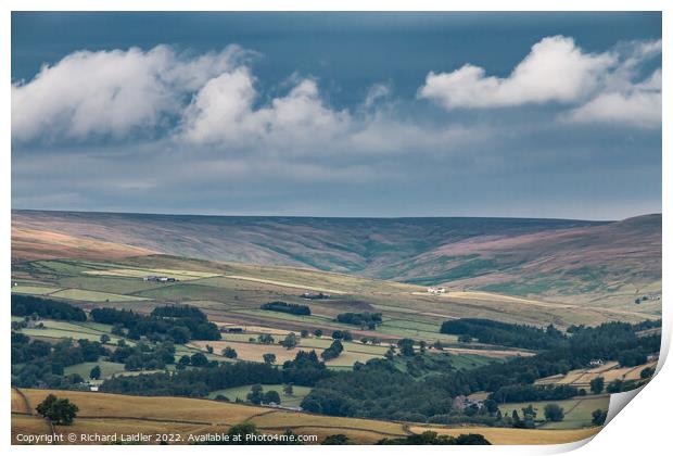 Towards the Hudes Hope from Harker Hill, Teesdale Print by Richard Laidler