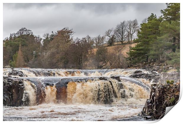 Low Force Waterfall in Spate Print by Richard Laidler