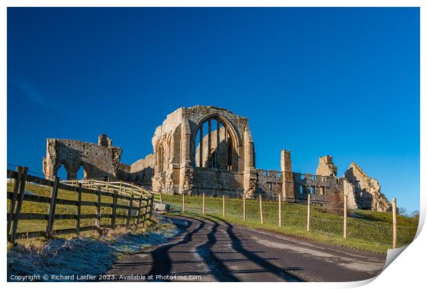 Egglestone Abbey Winter Sun Print by Richard Laidler