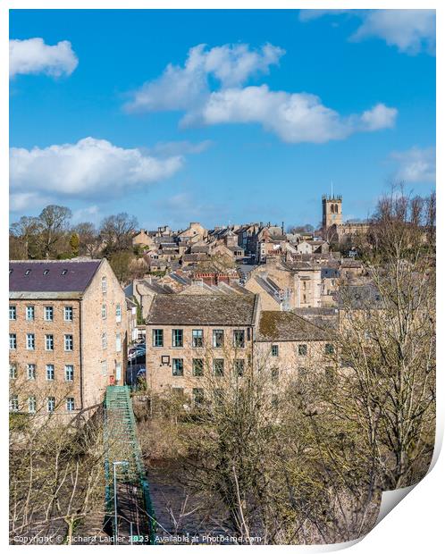 Barnard Castle Town in Early Spring Sun Print by Richard Laidler