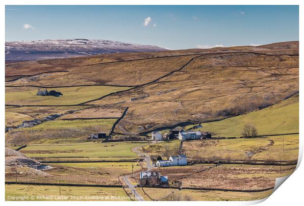 Mickle Fell and Harwood, Teesdale Print by Richard Laidler