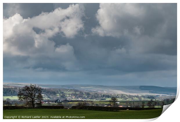 Barningham from Wycliffe in Dramatic Light Print by Richard Laidler