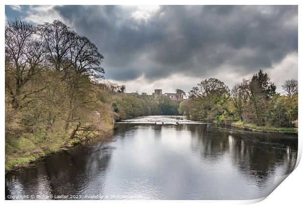 Barnard Castle and the River Tees from Silver Bridge Print by Richard Laidler