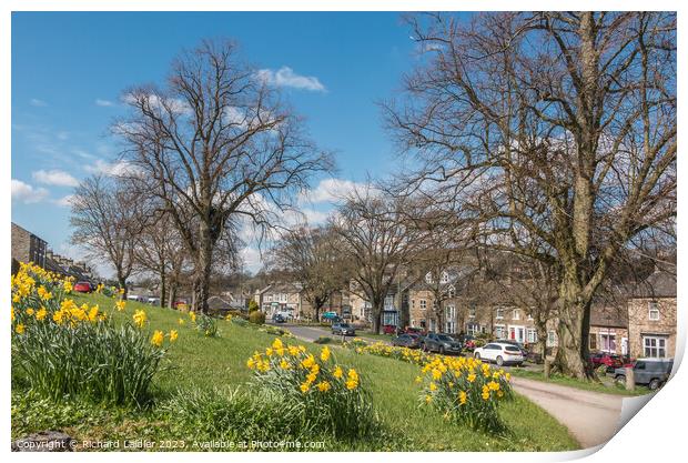 Middleton in Teesdale Village Green in Spring Print by Richard Laidler