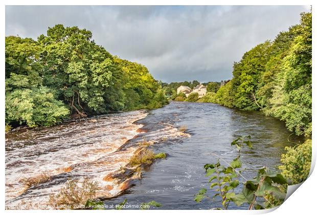 Bright Patch on the Tees at Demesnes Mill, Barnard Castle Print by Richard Laidler