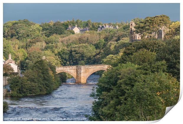 County Bridge and Castle in Watery Sunshine Print by Richard Laidler