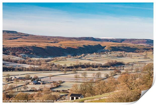Towards a Frosty Holwick from Middle Side, Teesdale Print by Richard Laidler