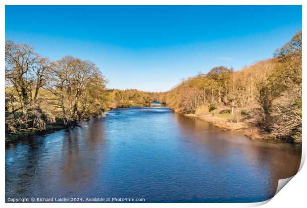 The River Tees from Silver Bridge, Barnard Castle, Teesdale Print by Richard Laidler