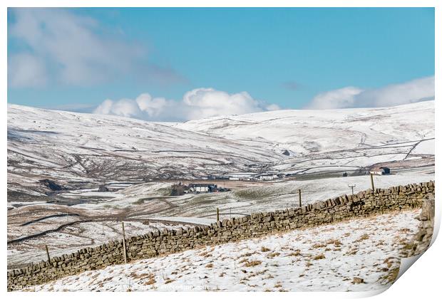 A Wintry Harwood, Upper Teesdale Print by Richard Laidler