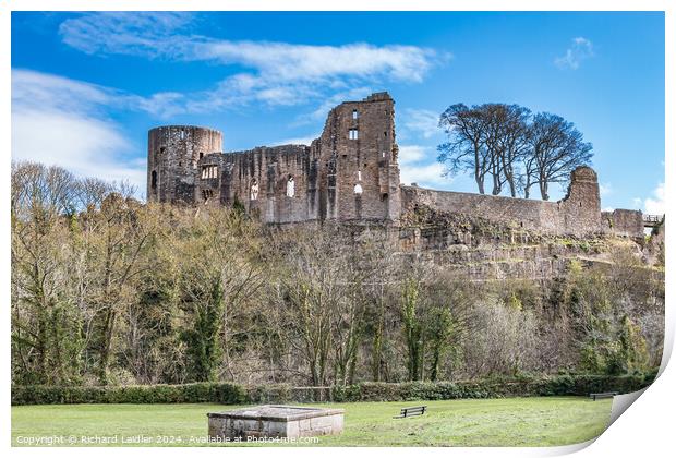 Barnard Castle Ruins from the Ullathorne Mill site Print by Richard Laidler