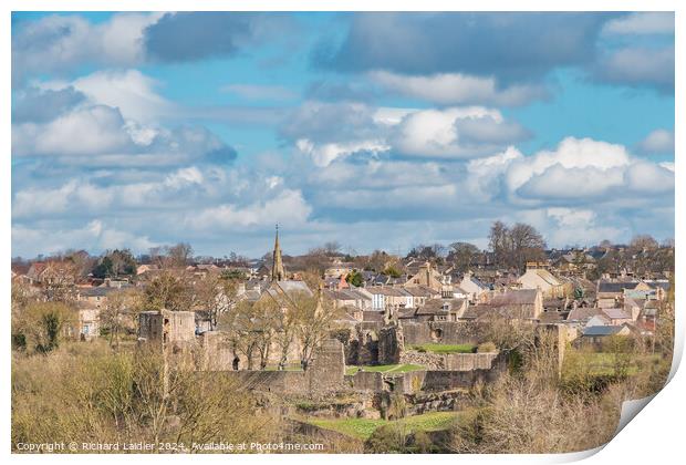 Barnard Castle Town from Startforth Print by Richard Laidler