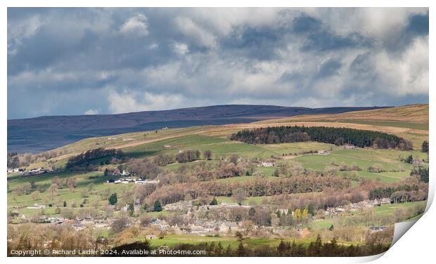 Middleton in Teesdale from Bail Hill, Mickleton Print by Richard Laidler