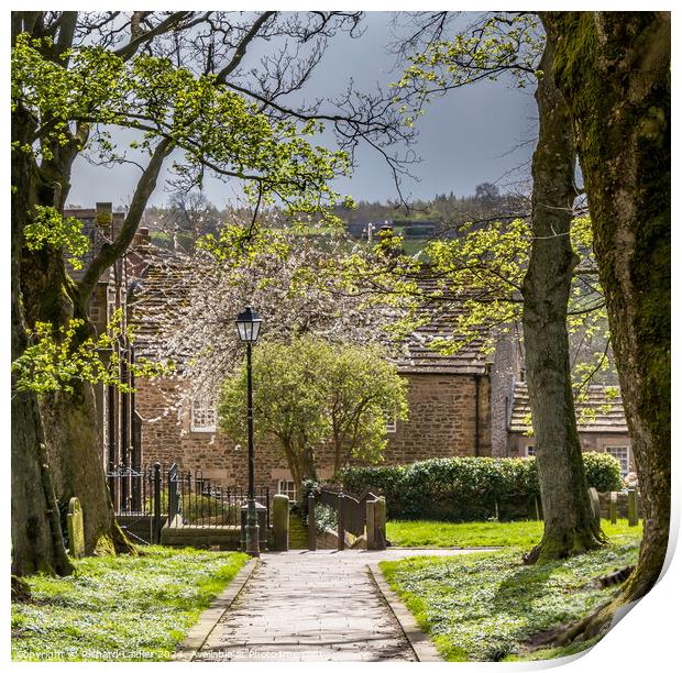 Footpath Through St Mary's Churchyard, Barnard Castle, Teesdale Print by Richard Laidler