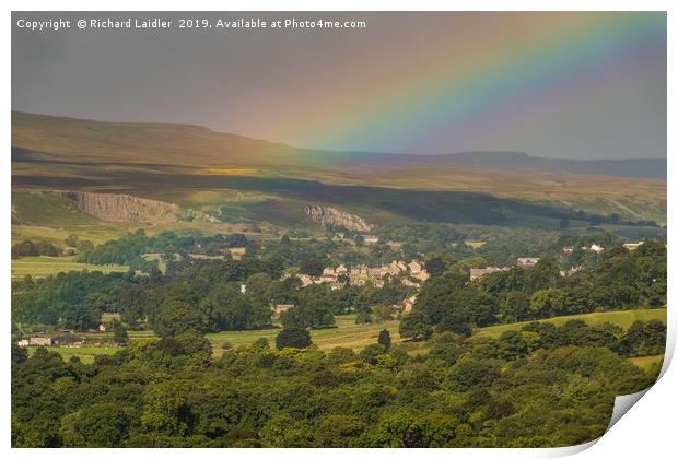 Rainbow over Middleton-in-Teesdale Print by Richard Laidler