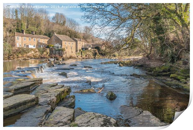 River Tees and Demesnes Mill, Barnard Castle Print by Richard Laidler