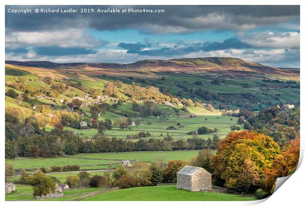 Low Row and Calver Hill, Swaledale, Yorkshire Print by Richard Laidler