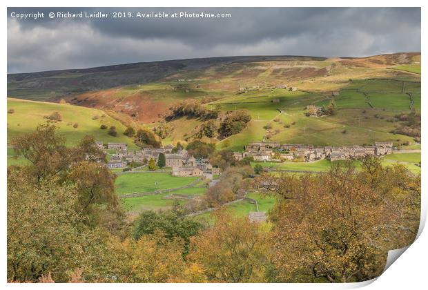 Gunnerside from Spring End, Swaledale, Yorkshire Print by Richard Laidler